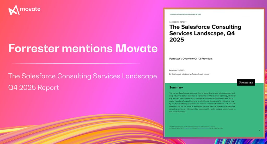 Forrester mentions Movate in The Salesforce Consulting Services Landscape, Q4 2025 Report