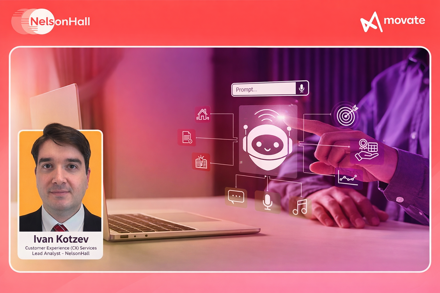 movate-biz-genie-ai-insights-platform-cx-sales-marketing-banner Movate Biz Genie dashboard showing AI-powered enterprise insights, charts, and natural-language analytics