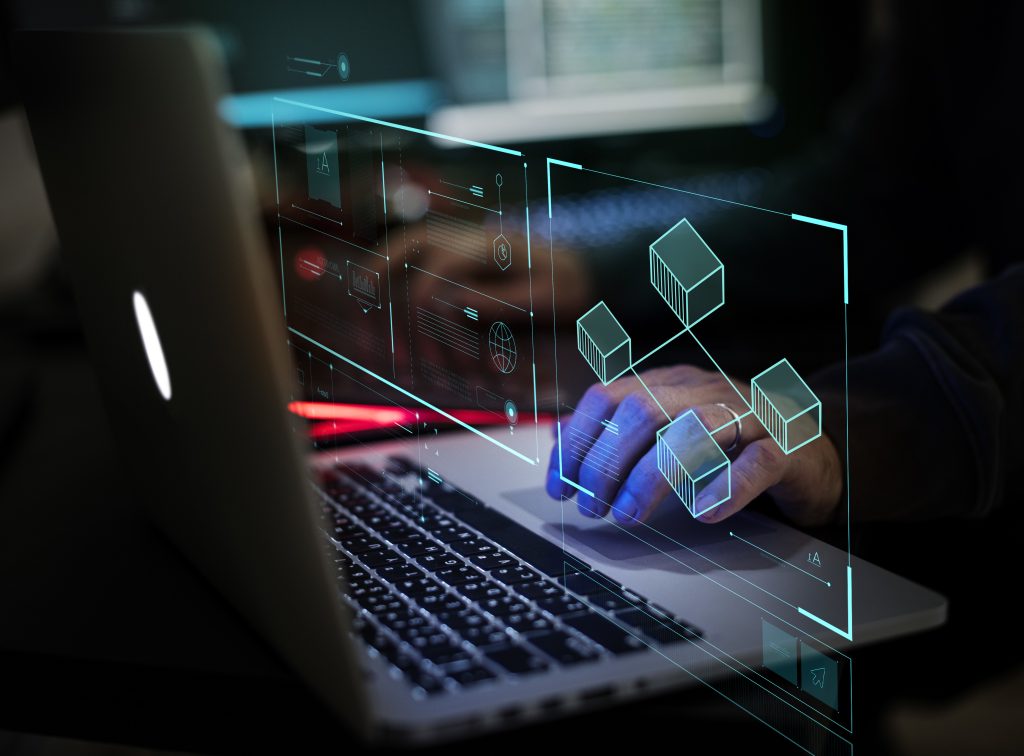 Hacker working on computer